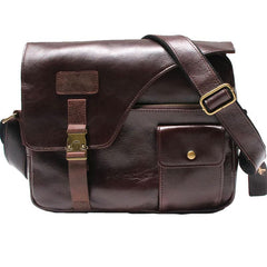 Cool Leather Mens Large Messenger Bags Shoulder Bag for men