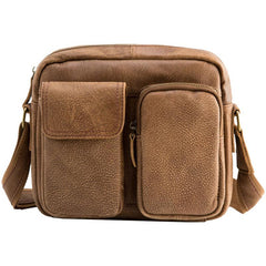 Cool Leather Mens Messenger Bags Small Shoulder Bags  for Men