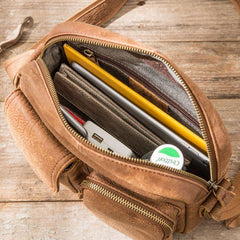 Cool Leather Mens Messenger Bags Small Shoulder Bags  for Men