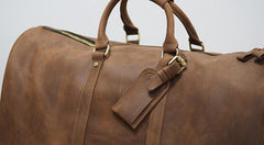 Cool Leather Mens Overnight Bags Weekender Bag Vintage Travel Bags Duffle Bags for Men