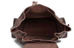 Cool Leather Mens School Backpack Vintage Travel Backpack Satchel Backpack for Men