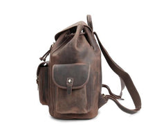 Cool Leather Mens School Backpack Vintage Travel Backpack Satchel Backpack for Men