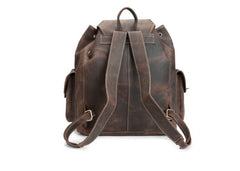 Cool Leather Mens School Backpack Vintage Travel Backpack Satchel Backpack for Men