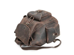 Cool Leather Mens School Backpack Vintage Travel Backpack Satchel Backpack for Men