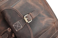Cool Leather Mens School Backpack Vintage Travel Backpack Satchel Backpack for Men