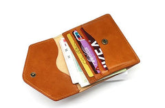 Cool Leather Mens Slim Card Wallet Front Pocket Wallets Small Change Wallet for Men