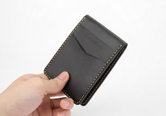 Cool Leather Mens Slim License Wallet Front Pocket Wallet Slim Card Wallet for Men