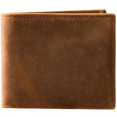 Cool Leather Mens Slim Small Wallet Bifold Vintage billfold Wallet for Men