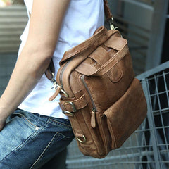 Cool Leather Mens Small Handbag Messenger Bag Shoulder Bag for men