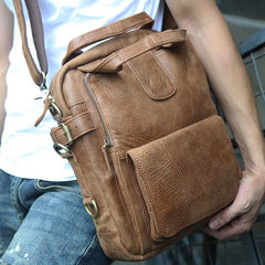 Cool Leather Mens Small Handbag Messenger Bag Shoulder Bag for men