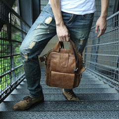 Cool Leather Mens Small Handbag Messenger Bag Shoulder Bag for men