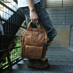 Cool Leather Mens Small Handbag Messenger Bag Shoulder Bag for men