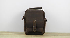 Cool Leather Mens Small Messenger Bag Side Bag Small Vintage Shoulder Bag for Men