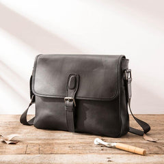 Cool Leather Mens Small Messenger Bag Side Bag Shoulder Bags for Men