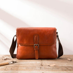 Cool Leather Mens Small Messenger Bag Side Bag Shoulder Bags for Men