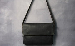Cool Leather Mens Small Side Bag 11inch Clutch Purse Bag Messenger Bag for Men