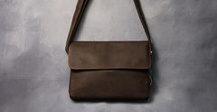 Cool Leather Mens Small Side Bag 11inch Clutch Purse Bag Messenger Bag for Men
