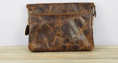 Cool Leather Mens Small Side Bag 11inch Clutch Purse Bag Messenger Bag for Men