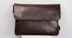 Cool Leather Mens Small Side Bag 11inch Clutch Purse Bag Messenger Bag for Men