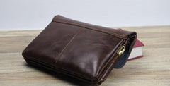 Cool Leather Mens Small Side Bag 11inch Clutch Purse Bag Messenger Bag for Men
