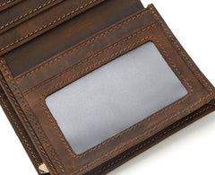 Cool Leather Mens Small Bifold Wallet billfold Wallet Front Pocket Wallets for Men