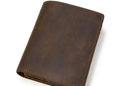 Cool Leather Mens Small Bifold Wallet billfold Wallet Front Pocket Wallets for Men