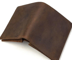 Cool Leather Mens Small Bifold Wallet billfold Wallet Front Pocket Wallets for Men