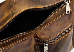 Cool Leather Mens Vintage Brown Small Side Bag Messenger Bag Shoulder Bag for Men