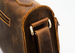 Cool Leather Mens Vintage Brown Small Side Bag Messenger Bag Shoulder Bag for Men