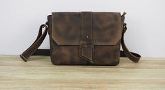 Cool Leather Mens Vintage Brown Messenger Bag Side Bag Small Shoulder Bag for Men
