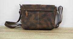 Cool Leather Mens Vintage Brown Messenger Bag Side Bag Small Shoulder Bag for Men