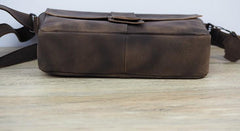Cool Leather Mens Vintage Brown Messenger Bag Side Bag Small Shoulder Bag for Men