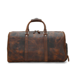 Cool Leather Mens Weekender Bag Travel Bag Duffle Bag for men
