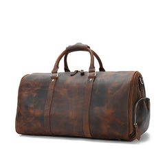 Cool Leather Mens Weekender Bag Travel Bag Duffle Bag for men