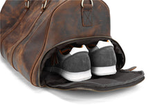 Cool Leather Mens Weekender Bag Travel Bag Duffle Bag for men
