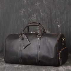 Cool Leather Mens Weekender Bag Travel Bag Duffle Bag for men