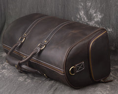 Cool Leather Mens Weekender Bag Travel Bag Duffle Bag for men