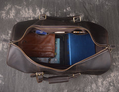Cool Leather Mens Weekender Bag Travel Bag Duffle Bag for men