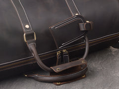 Cool Leather Mens Weekender Bag Travel Bag Duffle Bag for men