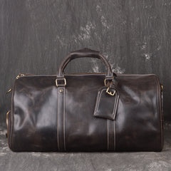 Cool Leather Mens Weekender Bag Travel Bag Duffle Bag for men