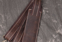 Cool Leather Mens Weekender Bag Vintage Coffee Leather Backpack for men