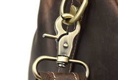 Cool Leather Mens Weekender Bag Vintage Coffee Travel Bag Duffle Bags Overnight Bag Holdall Bag for men