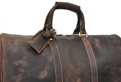 Cool Leather Mens Weekender Bag Vintage Coffee Travel Bag Duffle Bags Overnight Bag Holdall Bag for men