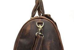 Cool Leather Mens Weekender Bag Vintage Coffee Travel Bag Duffle Bags Overnight Bag Holdall Bag for men