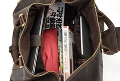 Cool Leather Mens Weekender Bag Vintage Coffee Travel Bag Duffle Bags Overnight Bag Holdall Bag for men