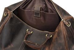 Cool Leather Mens Weekender Bag Vintage Coffee Travel Bag Duffle Bags Overnight Bag Holdall Bag for men