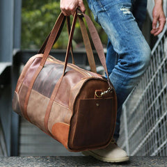 Cool Leather Mens Weekender Bags Travel Bag Duffle Bags Overnight Bag for men