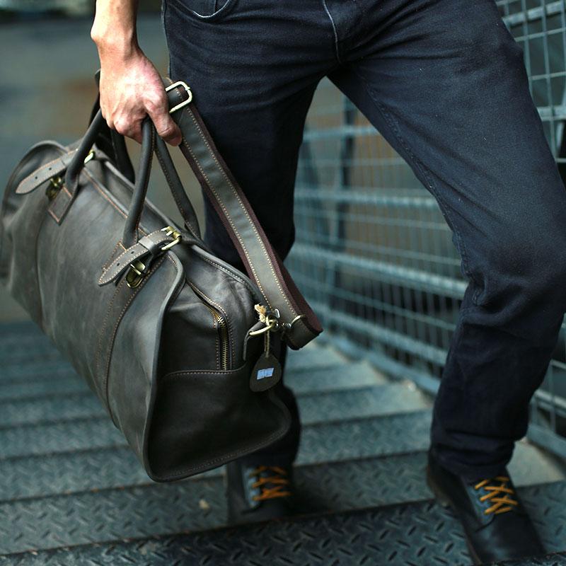 Cool Leather Mens Weekender Bags Travel Bags Shoulder Bag for men