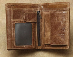 Cool Leather Mens Small Wallet billfold Bifold Wallet Front Pocket Wallet for Men