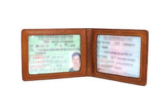 Cool Leather Mens license Wallet Front Pocket Wallets Small License Holder for Men